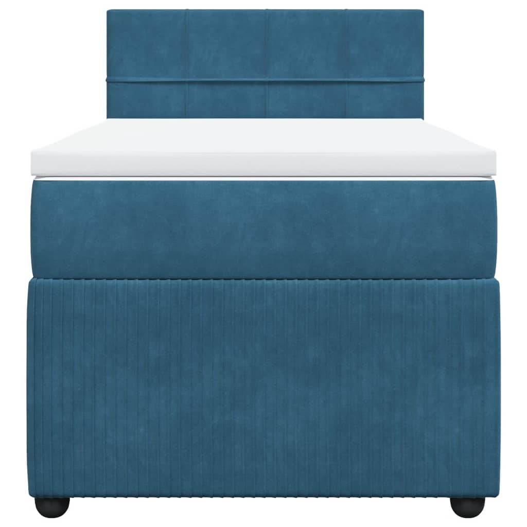 Boxspring met matras fluweel blauw 90x200 cm Bedden & bedframes | Creëer jouw Trendy Thuis | Gratis bezorgd & Retour | Trendy.nl