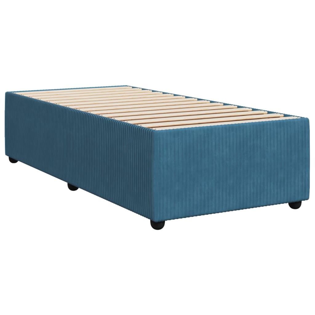 Boxspring met matras fluweel blauw 90x200 cm Bedden & bedframes | Creëer jouw Trendy Thuis | Gratis bezorgd & Retour | Trendy.nl