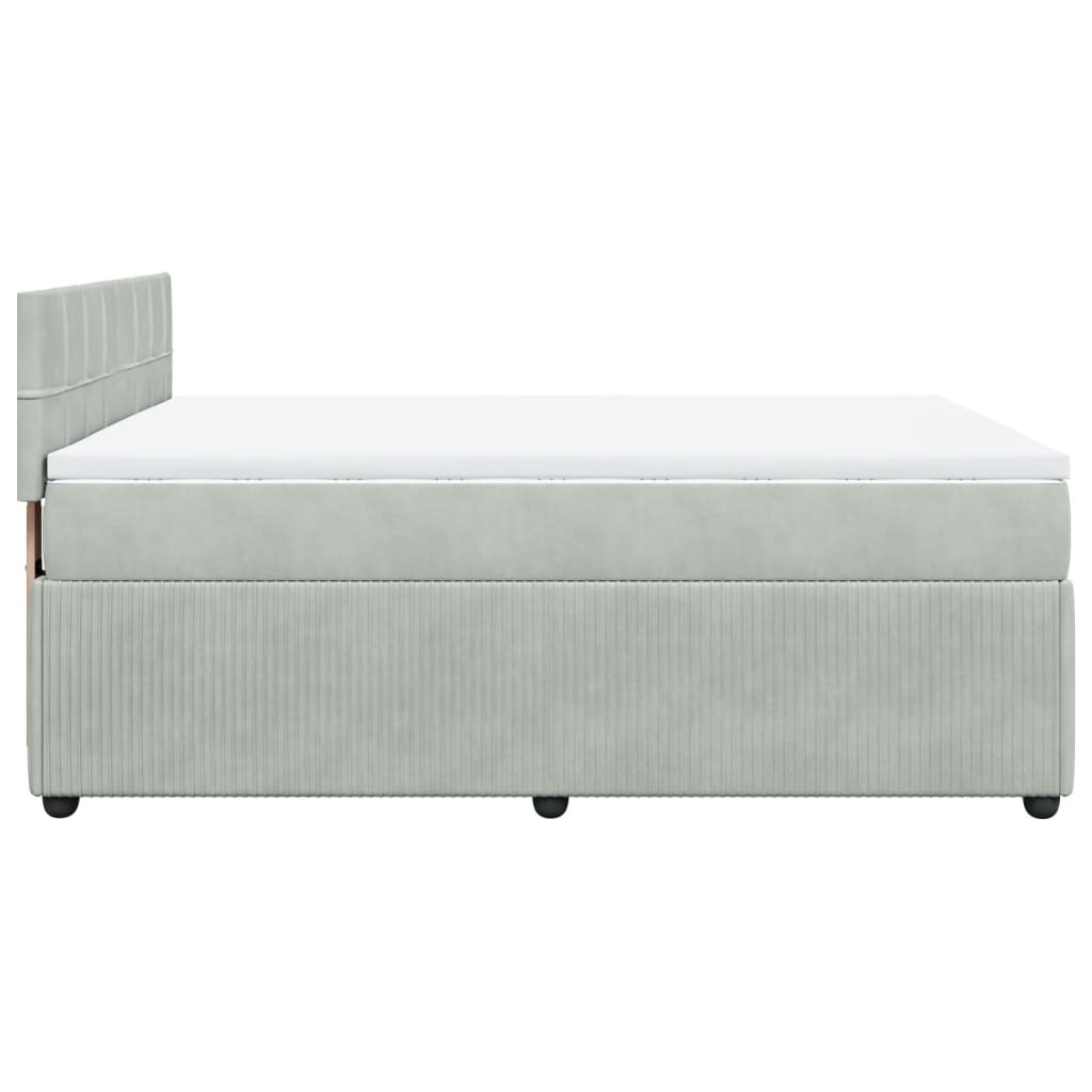 Boxspring met matras fluweel lichtgrijs 140x190 cm Bedden & bedframes | Creëer jouw Trendy Thuis | Gratis bezorgd & Retour | Trendy.nl