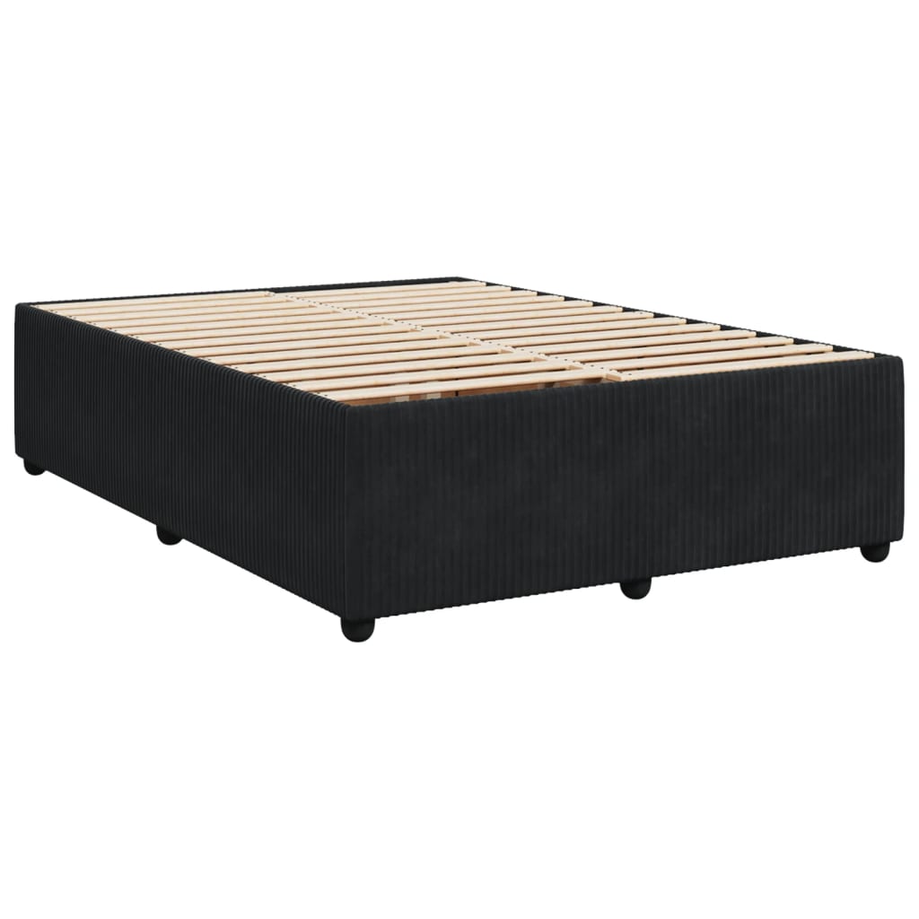 Boxspring met matras fluweel zwart 140x190 cm