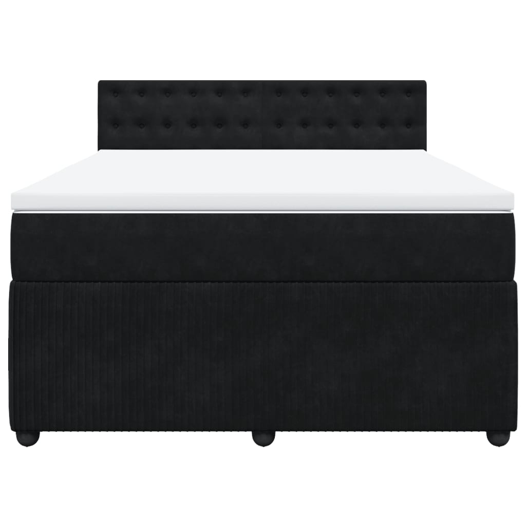 Boxspring met matras fluweel zwart 140x190 cm Bedden & bedframes | Creëer jouw Trendy Thuis | Gratis bezorgd & Retour | Trendy.nl