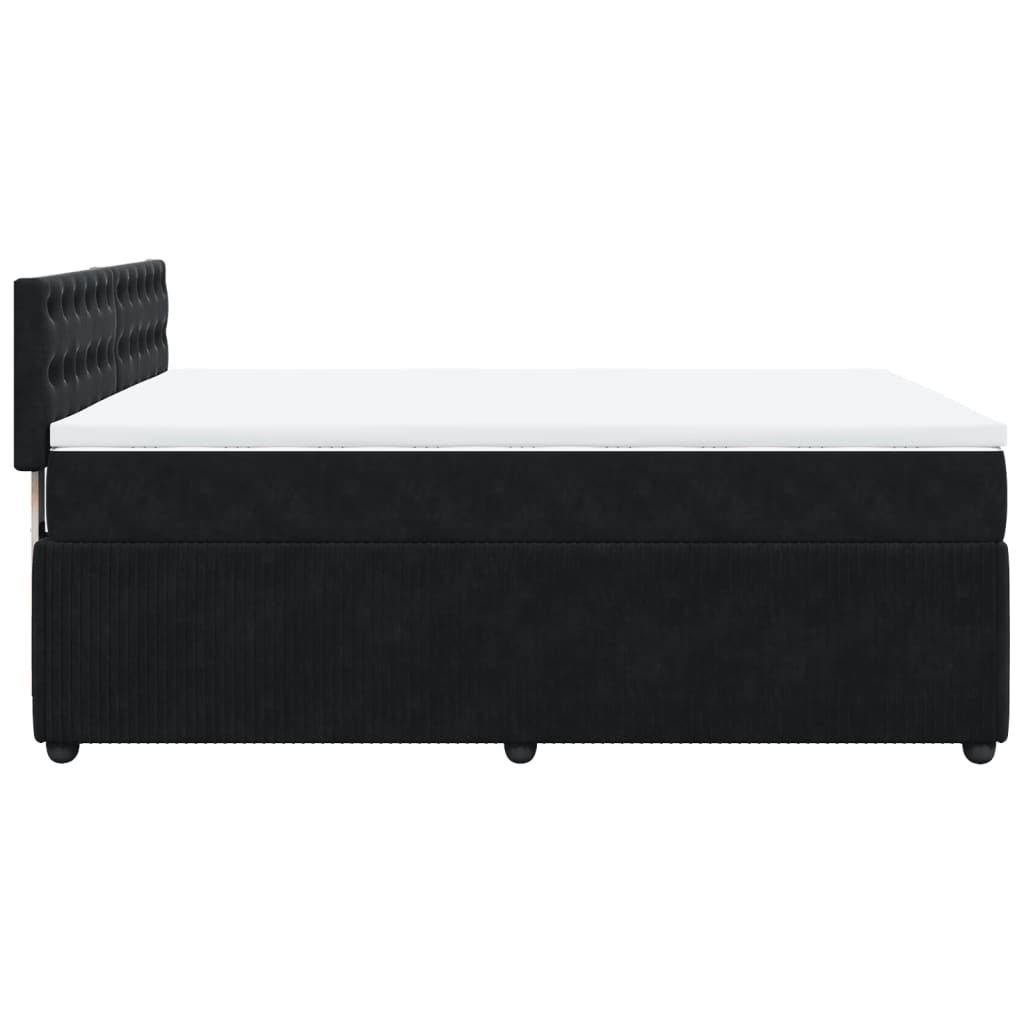 Boxspring met matras fluweel zwart 140x190 cm Bedden & bedframes | Creëer jouw Trendy Thuis | Gratis bezorgd & Retour | Trendy.nl