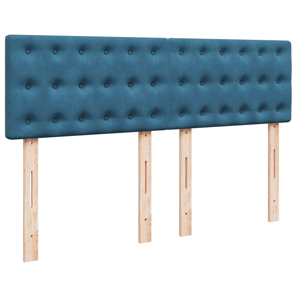 Boxspring met matras fluweel blauw 140x200 cm Bedden & bedframes | Creëer jouw Trendy Thuis | Gratis bezorgd & Retour | Trendy.nl