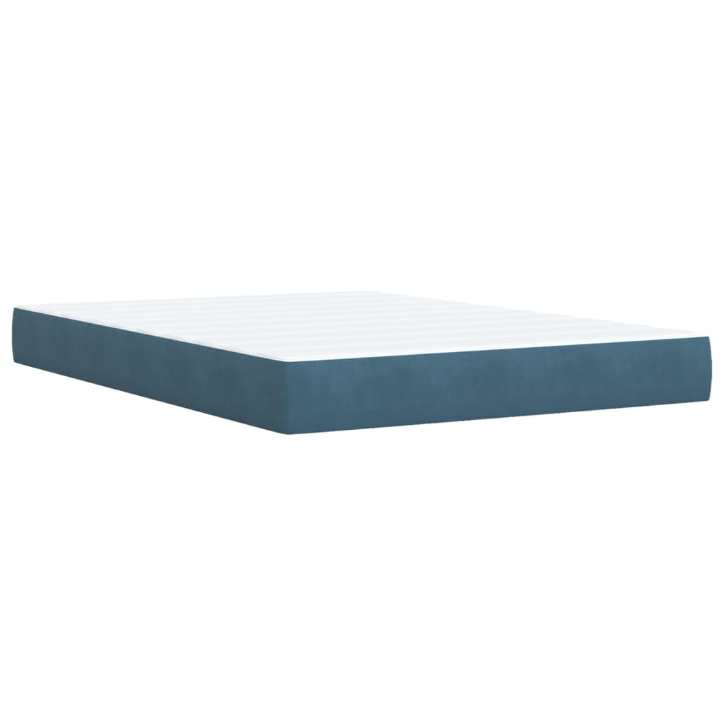 Boxspring met matras fluweel blauw 140x200 cm Bedden & bedframes | Creëer jouw Trendy Thuis | Gratis bezorgd & Retour | Trendy.nl