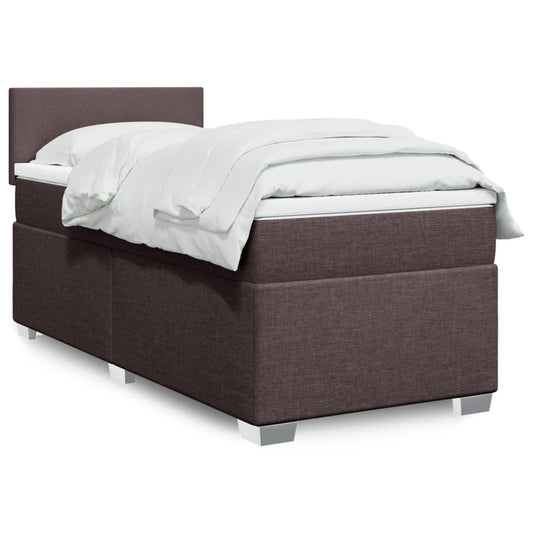 Boxspring met matras stof donkerbruin 80x200 cm Bedden & bedframes | Creëer jouw Trendy Thuis | Gratis bezorgd & Retour | Trendy.nl