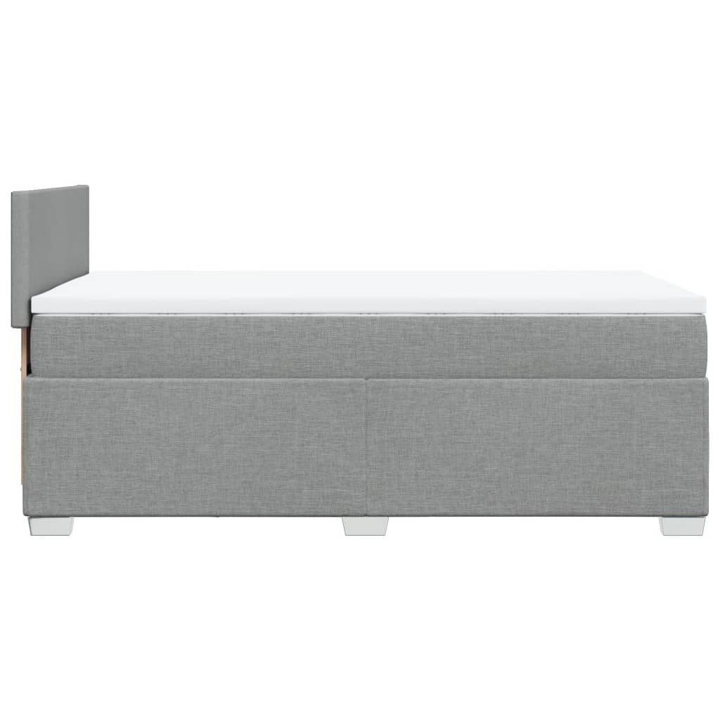 Boxspring met matras stof lichtgrijs 90x190 cm