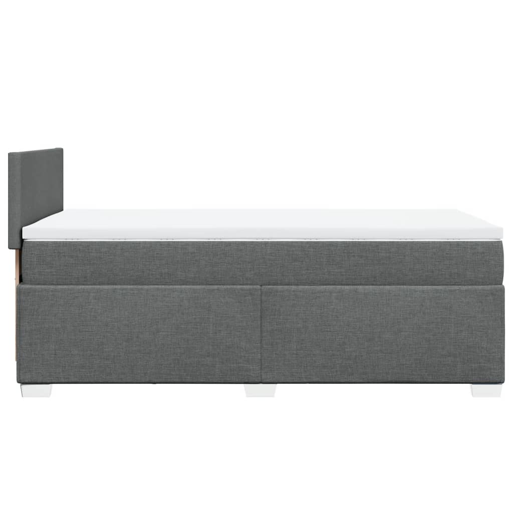 Boxspring met matras stof donkergrijs 90x190 cm Bedden & bedframes | Creëer jouw Trendy Thuis | Gratis bezorgd & Retour | Trendy.nl