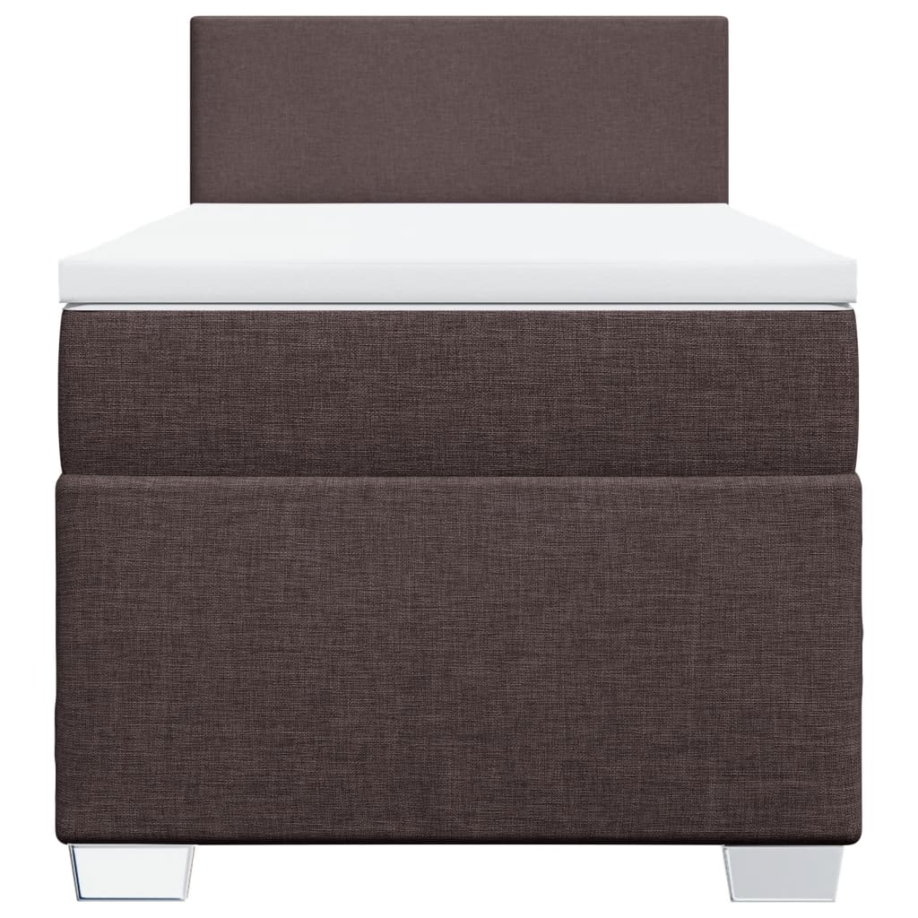 Boxspring met matras stof donkerbruin 90x190 cm Bedden & bedframes | Creëer jouw Trendy Thuis | Gratis bezorgd & Retour | Trendy.nl