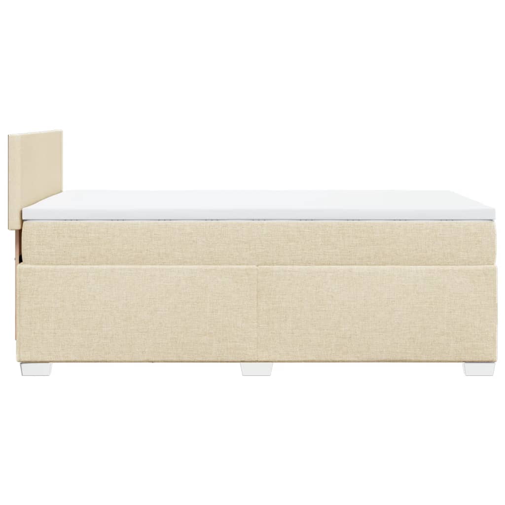 Boxspring met matras stof crèmekleurig 90x190 cm