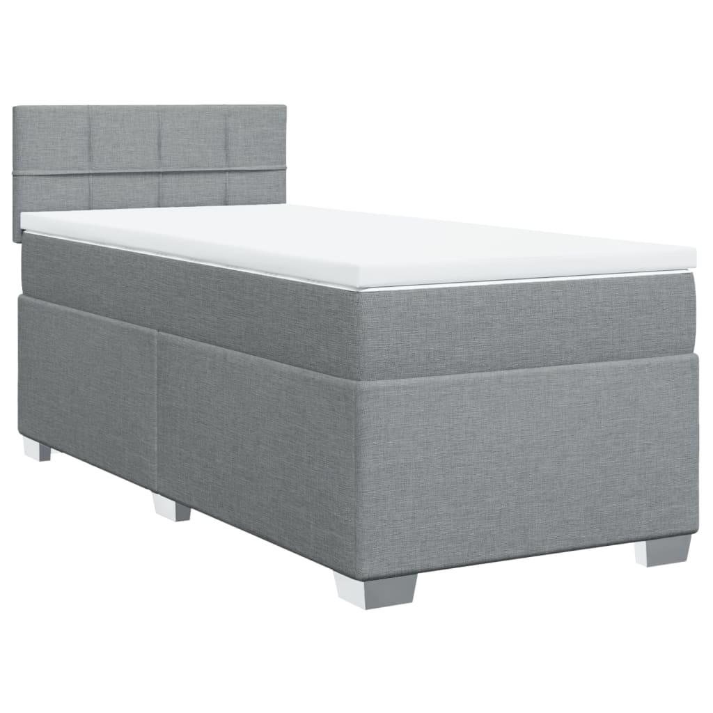 Boxspring met matras stof lichtgrijs 90x190 cm Bedden & bedframes | Creëer jouw Trendy Thuis | Gratis bezorgd & Retour | Trendy.nl