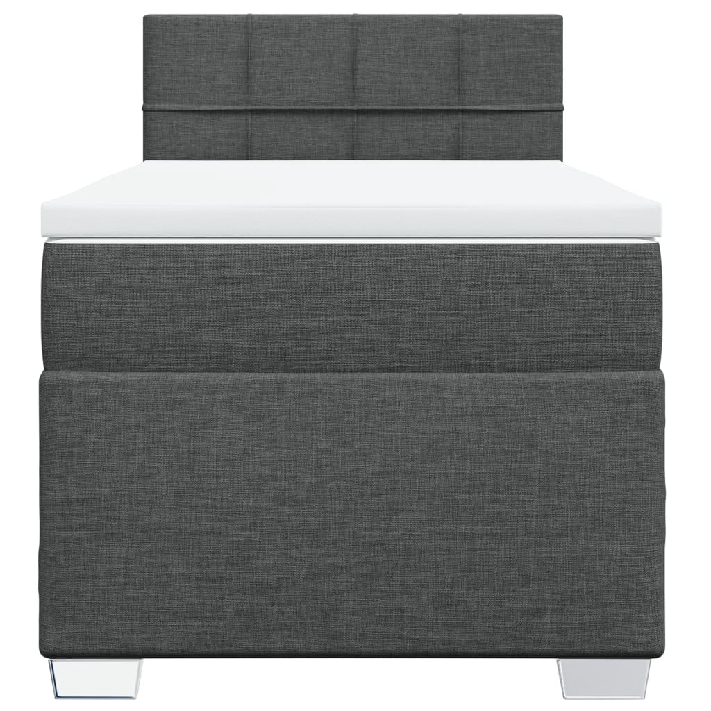 Boxspring met matras stof donkergrijs 90x190 cm Bedden & bedframes | Creëer jouw Trendy Thuis | Gratis bezorgd & Retour | Trendy.nl