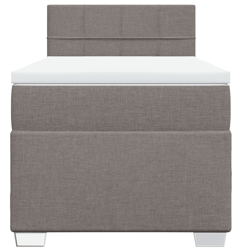 Boxspring met matras stof taupe 90x190 cm Bedden & bedframes | Creëer jouw Trendy Thuis | Gratis bezorgd & Retour | Trendy.nl