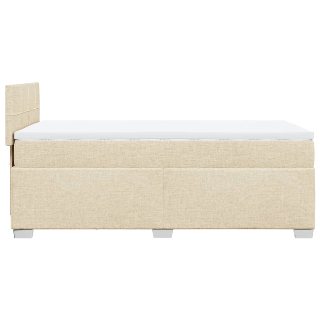 Boxspring met matras stof crèmekleurig 90x190 cm Bedden & bedframes | Creëer jouw Trendy Thuis | Gratis bezorgd & Retour | Trendy.nl