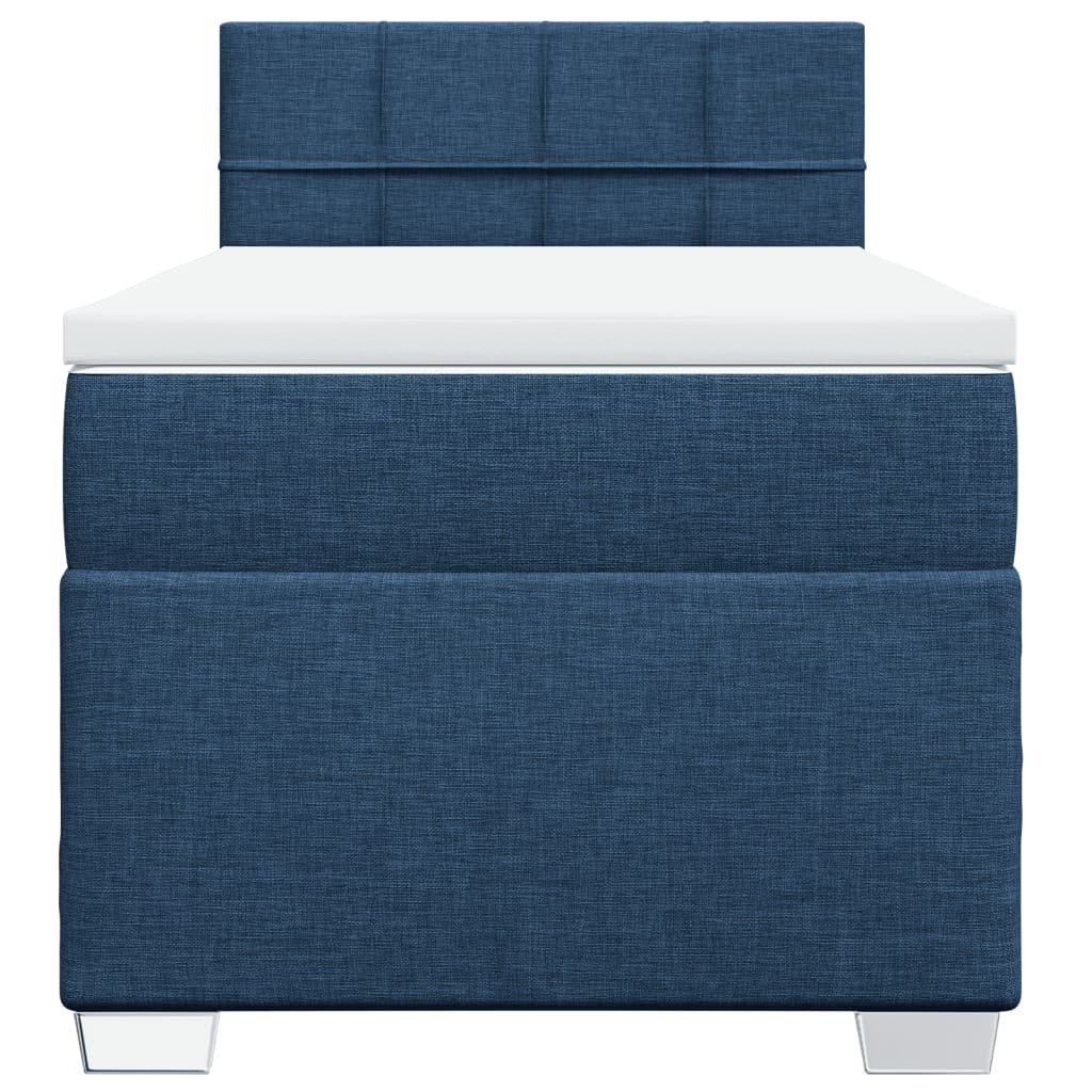 Boxspring met matras stof blauw 90x190 cm Bedden & bedframes | Creëer jouw Trendy Thuis | Gratis bezorgd & Retour | Trendy.nl