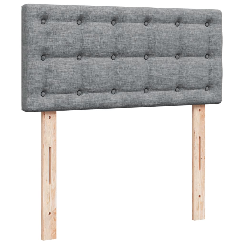 Boxspring met matras stof lichtgrijs 90x190 cm Bedden & bedframes | Creëer jouw Trendy Thuis | Gratis bezorgd & Retour | Trendy.nl