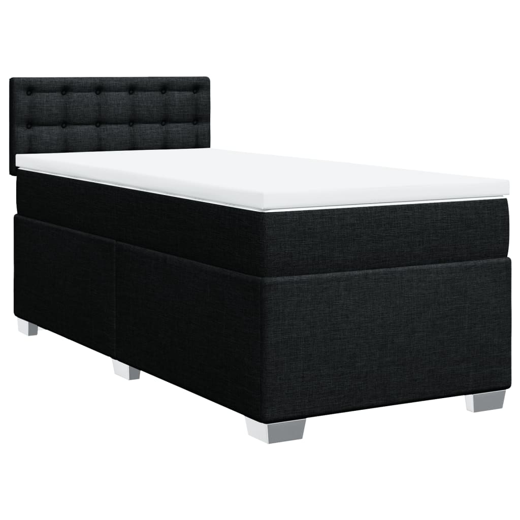 Boxspring met matras stof zwart 90x190 cm Bedden & bedframes | Creëer jouw Trendy Thuis | Gratis bezorgd & Retour | Trendy.nl