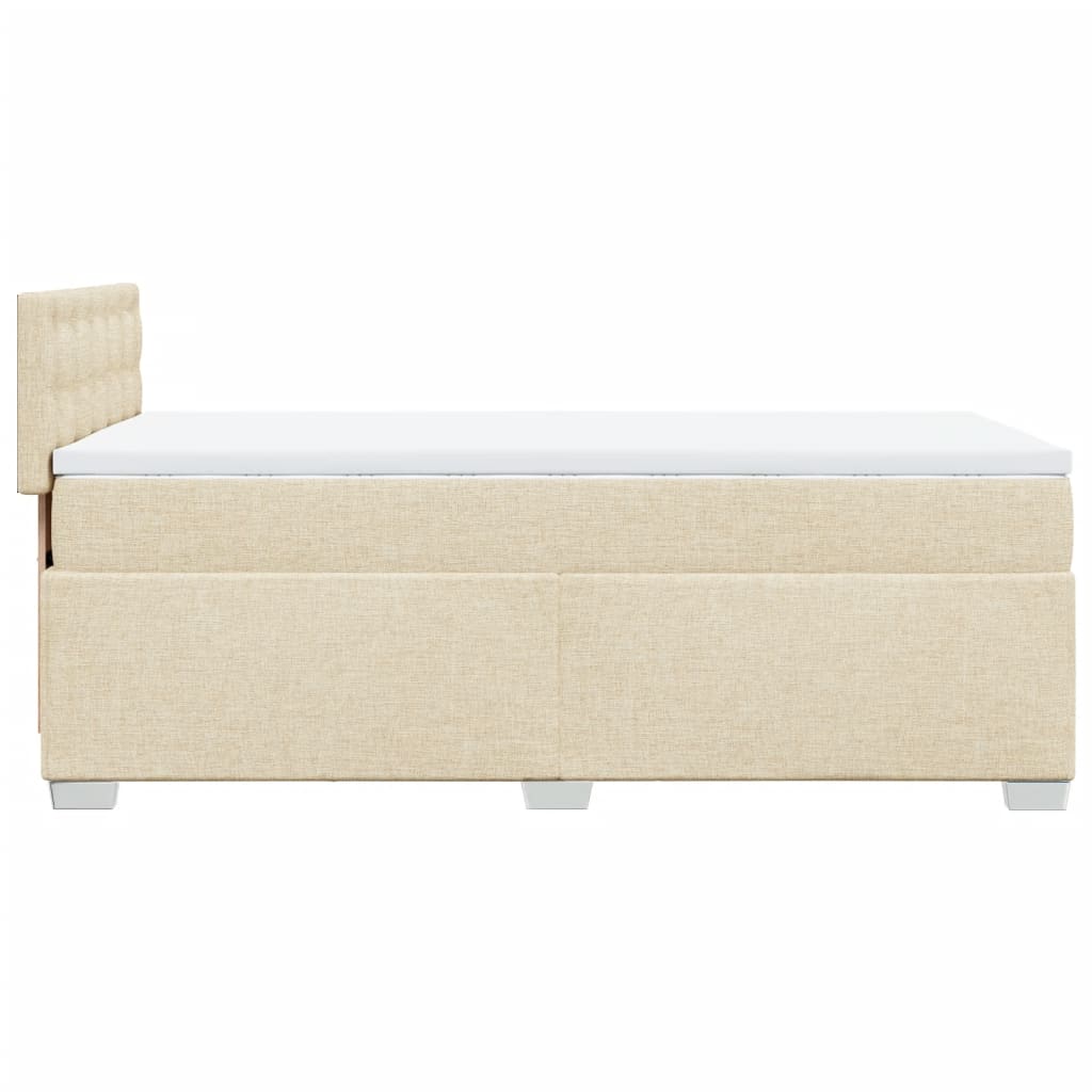 Boxspring met matras stof crèmekleurig 90x190 cm Bedden & bedframes | Creëer jouw Trendy Thuis | Gratis bezorgd & Retour | Trendy.nl