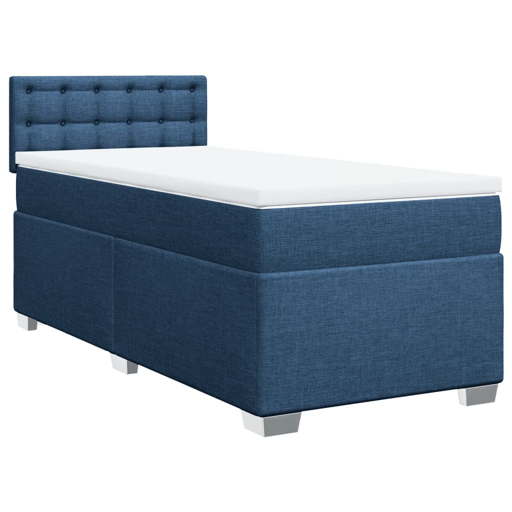 Boxspring met matras stof blauw 90x190 cm Bedden & bedframes | Creëer jouw Trendy Thuis | Gratis bezorgd & Retour | Trendy.nl