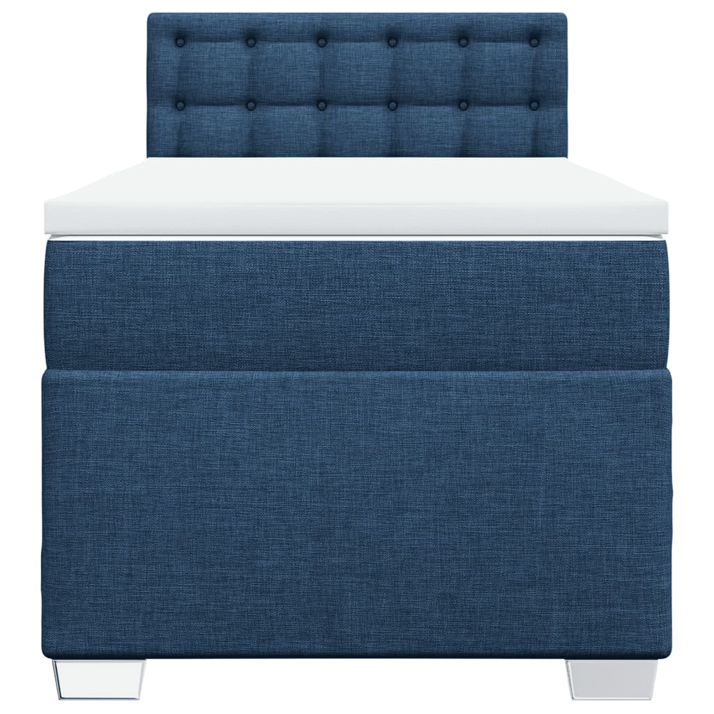 Boxspring met matras stof blauw 90x190 cm Bedden & bedframes | Creëer jouw Trendy Thuis | Gratis bezorgd & Retour | Trendy.nl