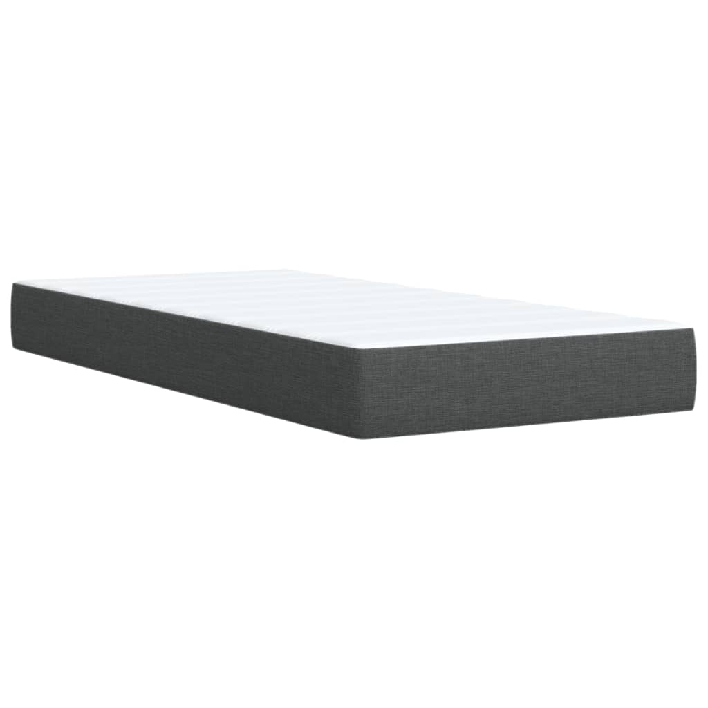 Boxspring met matras stof donkergrijs 90x200 cm Bedden & bedframes | Creëer jouw Trendy Thuis | Gratis bezorgd & Retour | Trendy.nl