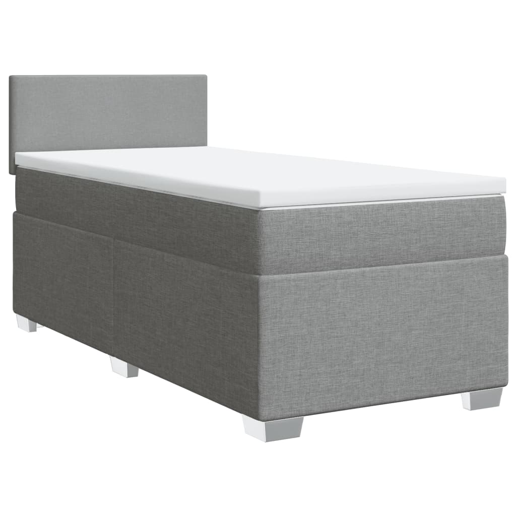 Boxspring met matras stof lichtgrijs 100x200 cm Bedden & bedframes | Creëer jouw Trendy Thuis | Gratis bezorgd & Retour | Trendy.nl