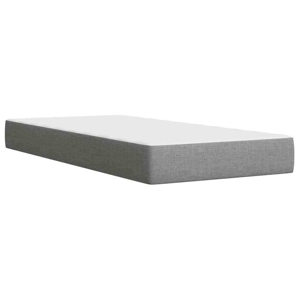 Boxspring met matras stof lichtgrijs 100x200 cm Bedden & bedframes | Creëer jouw Trendy Thuis | Gratis bezorgd & Retour | Trendy.nl