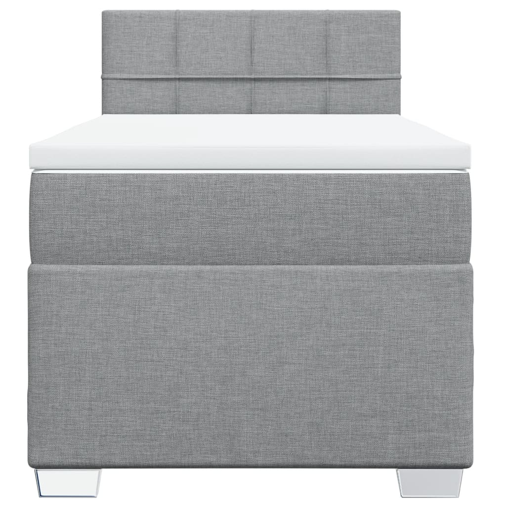 Boxspring met matras stof lichtgrijs 100x200 cm Bedden & bedframes | Creëer jouw Trendy Thuis | Gratis bezorgd & Retour | Trendy.nl