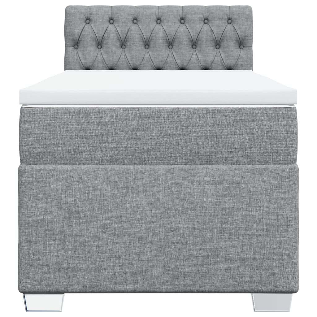 Boxspring met matras stof lichtgrijs 100x200 cm Bedden & bedframes | Creëer jouw Trendy Thuis | Gratis bezorgd & Retour | Trendy.nl