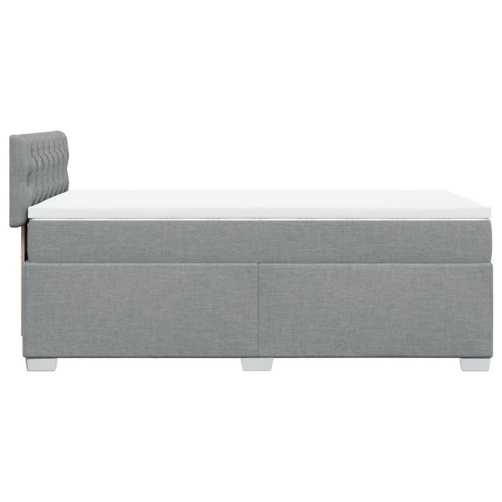 Boxspring met matras stof lichtgrijs 100x200 cm Bedden & bedframes | Creëer jouw Trendy Thuis | Gratis bezorgd & Retour | Trendy.nl