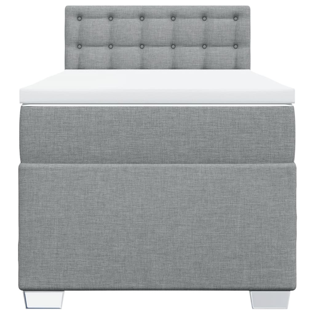 Boxspring met matras stof lichtgrijs 100x200 cm Bedden & bedframes | Creëer jouw Trendy Thuis | Gratis bezorgd & Retour | Trendy.nl