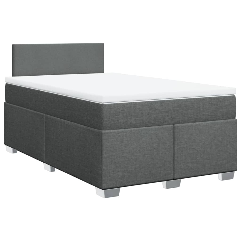 Boxspring met matras stof donkergrijs 120x190 cm Bedden & bedframes | Creëer jouw Trendy Thuis | Gratis bezorgd & Retour | Trendy.nl