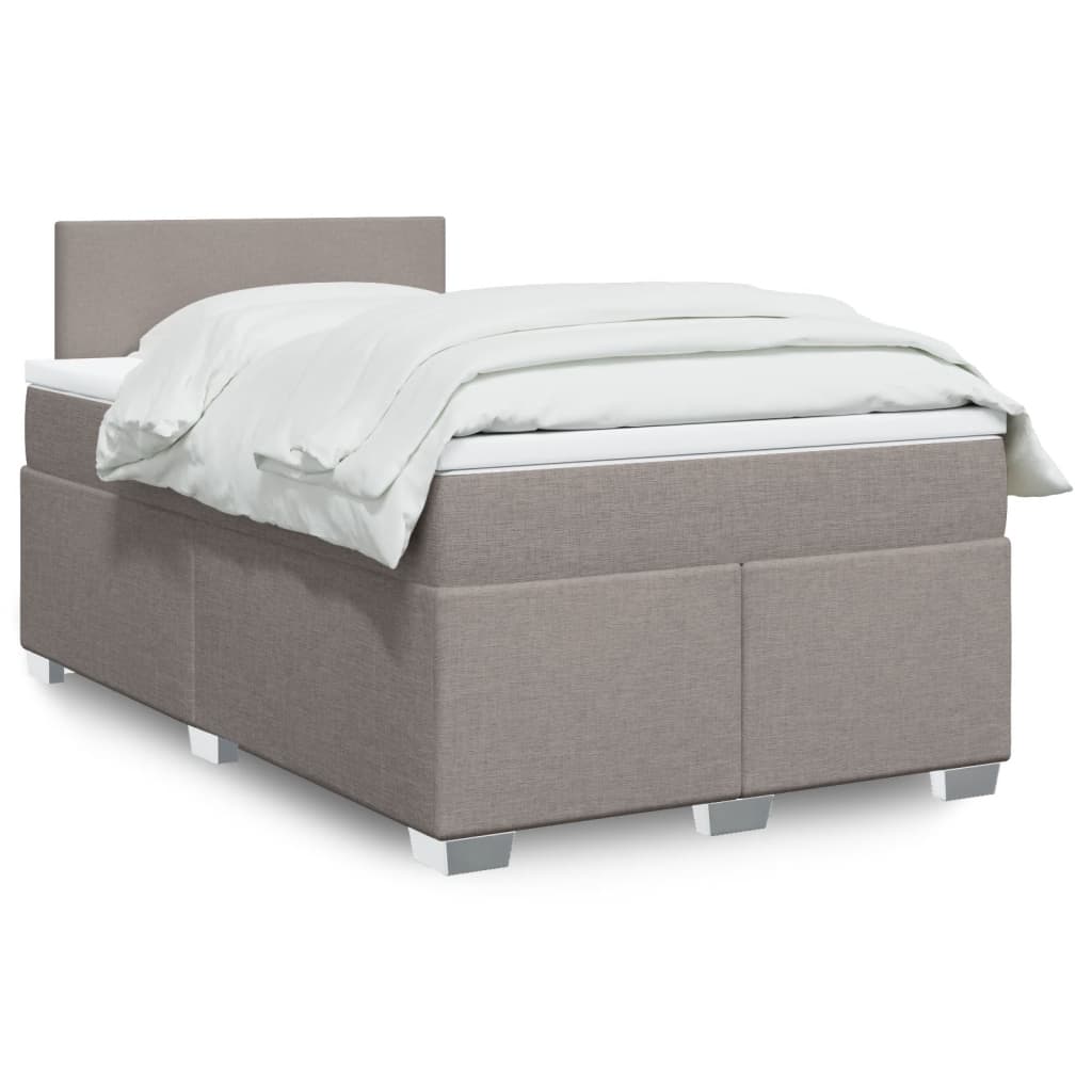 Boxspring met matras stof taupe 120x190 cm Bedden & bedframes | Creëer jouw Trendy Thuis | Gratis bezorgd & Retour | Trendy.nl