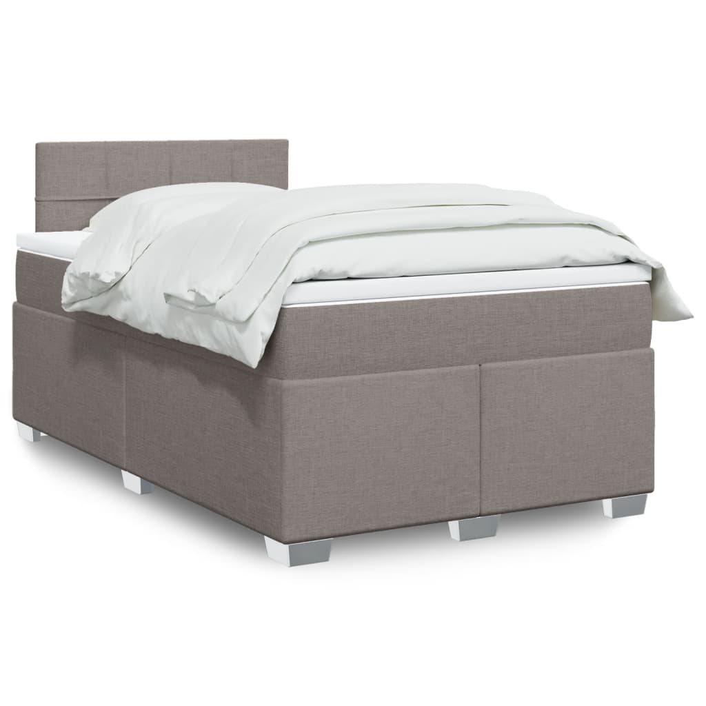 Boxspring met matras stof taupe 120x190 cm Bedden & bedframes | Creëer jouw Trendy Thuis | Gratis bezorgd & Retour | Trendy.nl