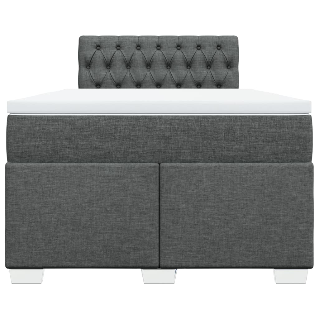 Boxspring met matras stof donkergrijs 120x190 cm Bedden & bedframes | Creëer jouw Trendy Thuis | Gratis bezorgd & Retour | Trendy.nl