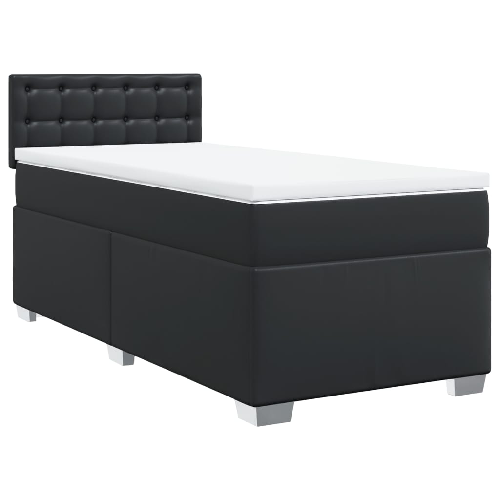 Boxspring met matras kunstleer zwart 80x200 cm Bedden & bedframes | Creëer jouw Trendy Thuis | Gratis bezorgd & Retour | Trendy.nl