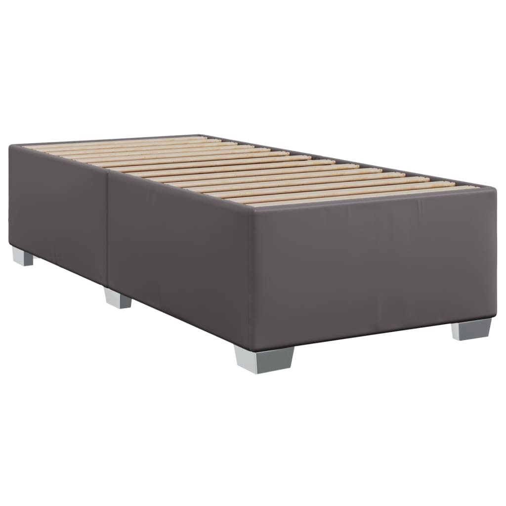 Boxspring met matras kunstleer grijs 80x200 cm Bedden & bedframes | Creëer jouw Trendy Thuis | Gratis bezorgd & Retour | Trendy.nl