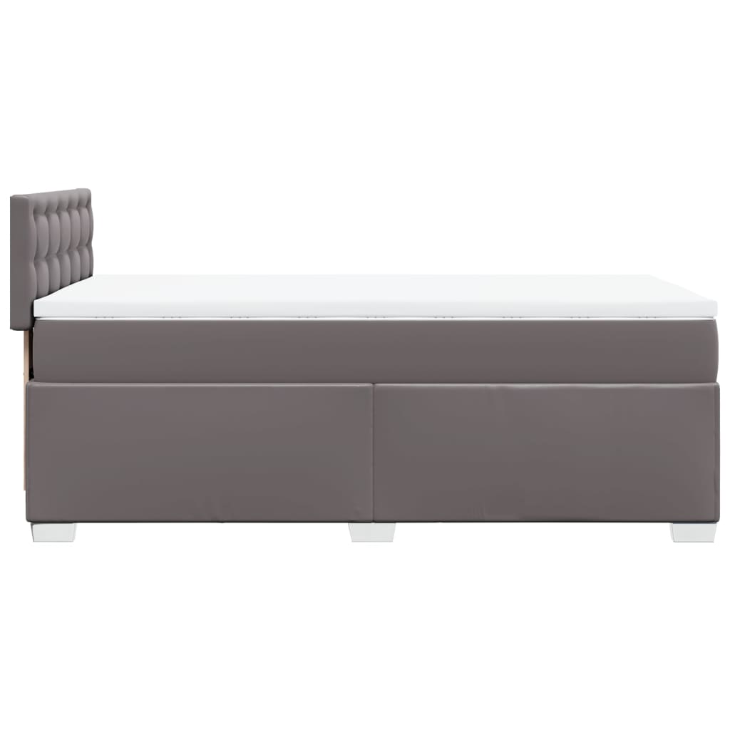 Boxspring met matras kunstleer grijs 80x200 cm Bedden & bedframes | Creëer jouw Trendy Thuis | Gratis bezorgd & Retour | Trendy.nl