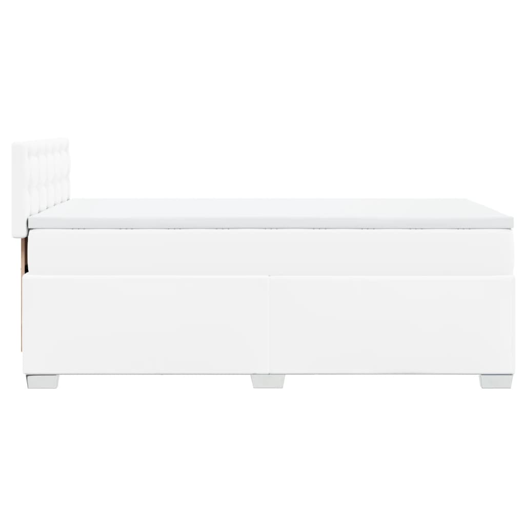 Boxspring met matras kunstleer wit 90x190 cm Bedden & bedframes | Creëer jouw Trendy Thuis | Gratis bezorgd & Retour | Trendy.nl