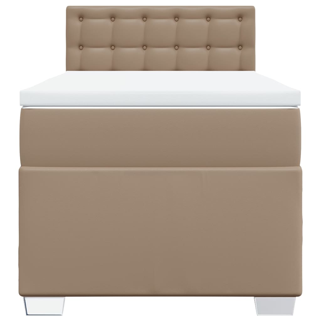 Boxspring met matras kunstleer cappuccinokleurig 90x190 cm Bedden & bedframes | Creëer jouw Trendy Thuis | Gratis bezorgd & Retour | Trendy.nl