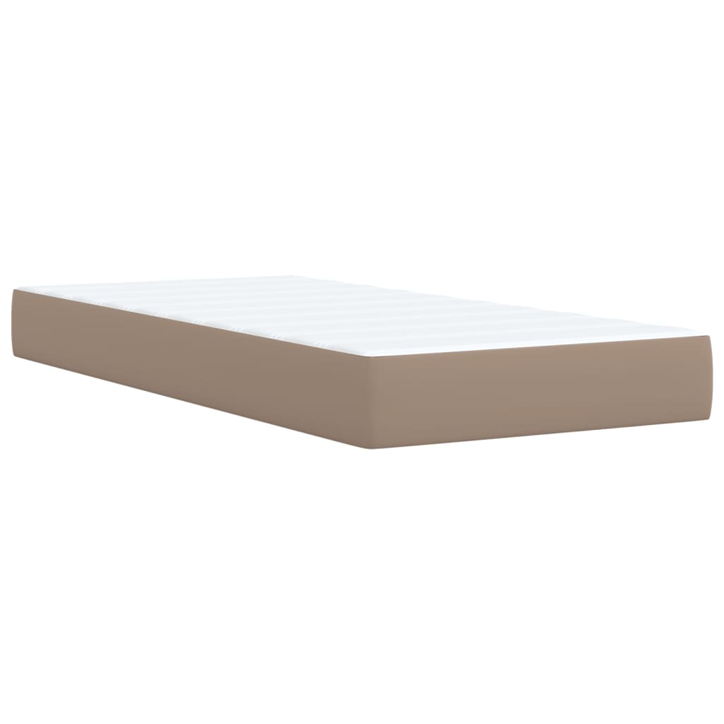 Boxspring met matras kunstleer cappuccinokleurig 90x190 cm Bedden & bedframes | Creëer jouw Trendy Thuis | Gratis bezorgd & Retour | Trendy.nl