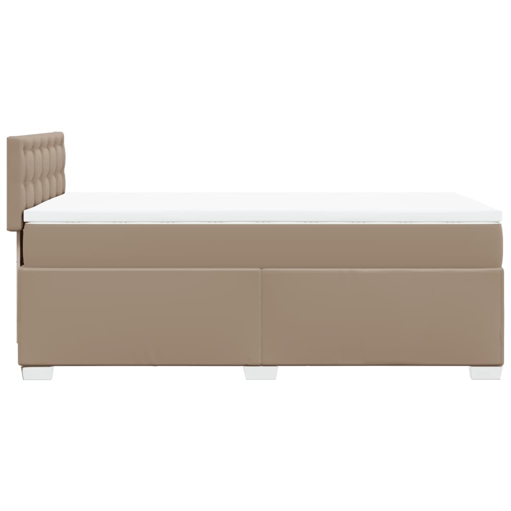 Boxspring met matras kunstleer cappuccinokleurig 90x190 cm Bedden & bedframes | Creëer jouw Trendy Thuis | Gratis bezorgd & Retour | Trendy.nl