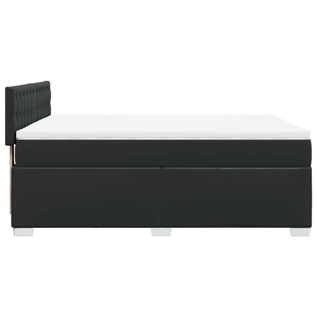 Boxspring met matras kunstleer zwart 140x200 cm Bedden & bedframes | Creëer jouw Trendy Thuis | Gratis bezorgd & Retour | Trendy.nl