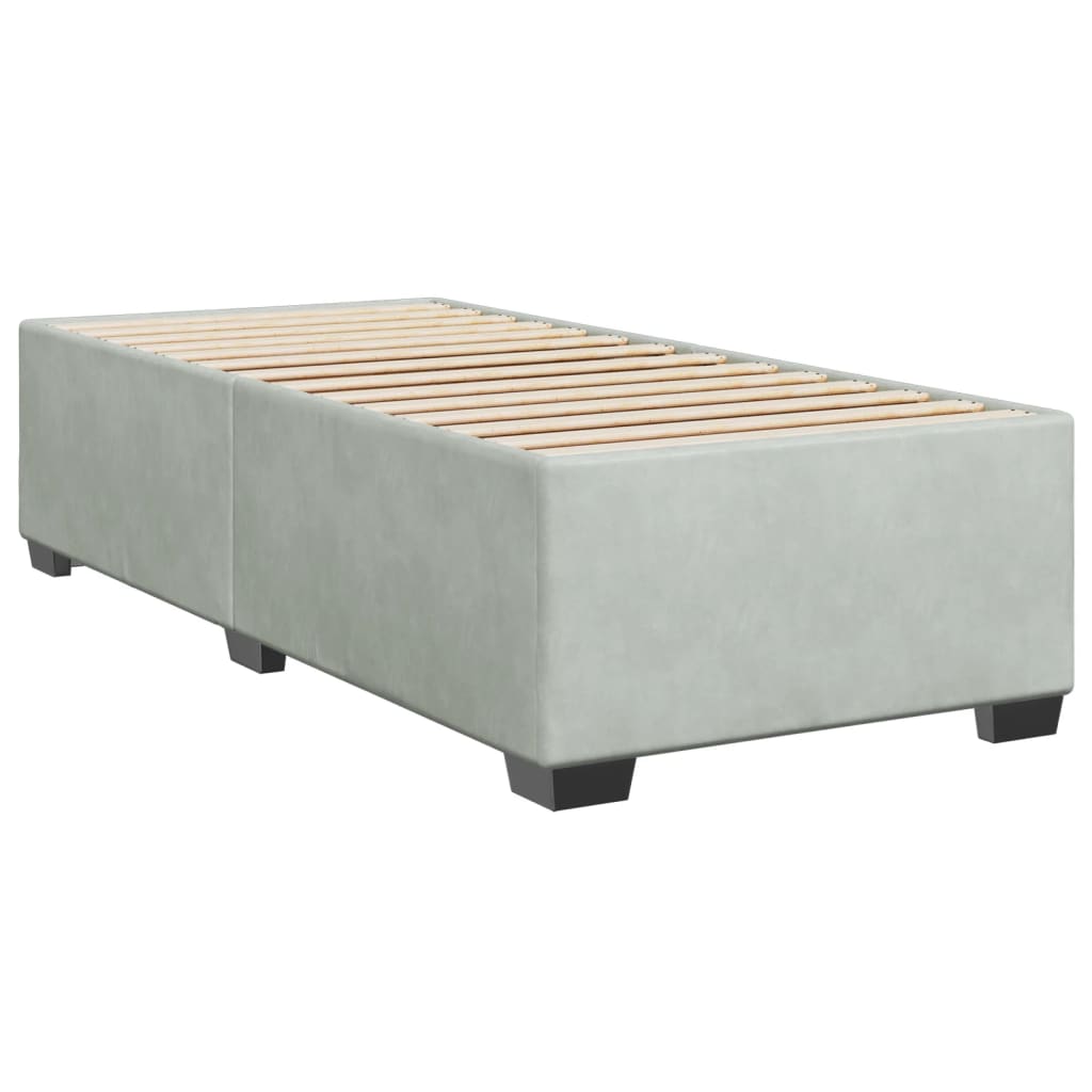 Boxspring met matras fluweel lichtgrijs 80x200 cm Bedden & bedframes | Creëer jouw Trendy Thuis | Gratis bezorgd & Retour | Trendy.nl