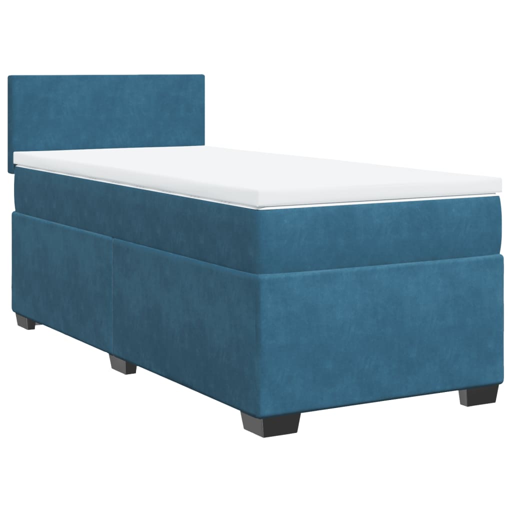 Boxspring met matras fluweel blauw 90x190 cm Bedden & bedframes | Creëer jouw Trendy Thuis | Gratis bezorgd & Retour | Trendy.nl