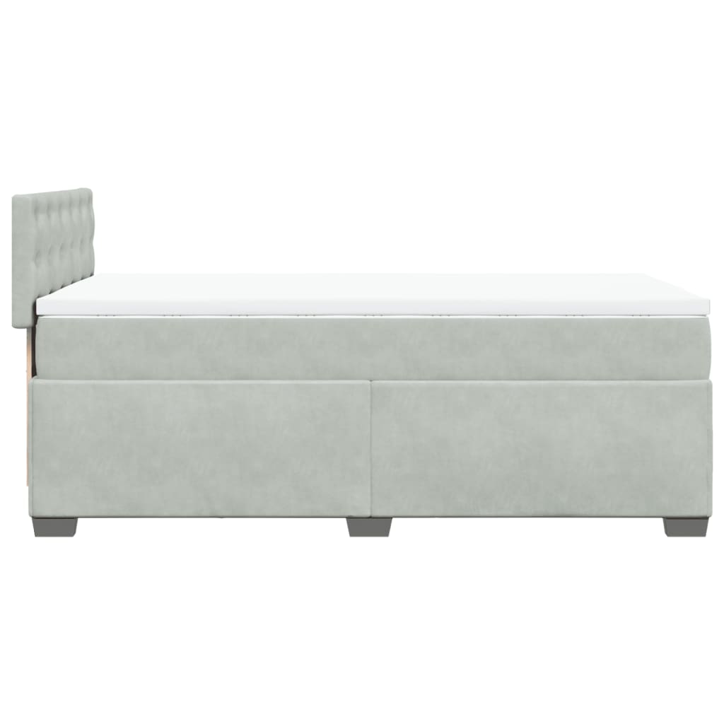 Boxspring met matras fluweel lichtgrijs 90x190 cm Bedden & bedframes | Creëer jouw Trendy Thuis | Gratis bezorgd & Retour | Trendy.nl