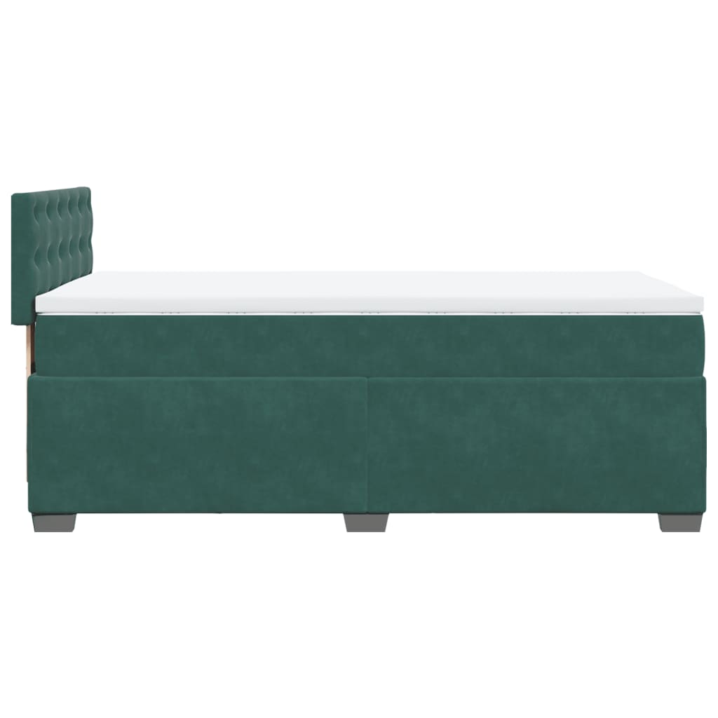 Boxspring met matras fluweel donkergroen 90x190 cm Bedden & bedframes | Creëer jouw Trendy Thuis | Gratis bezorgd & Retour | Trendy.nl