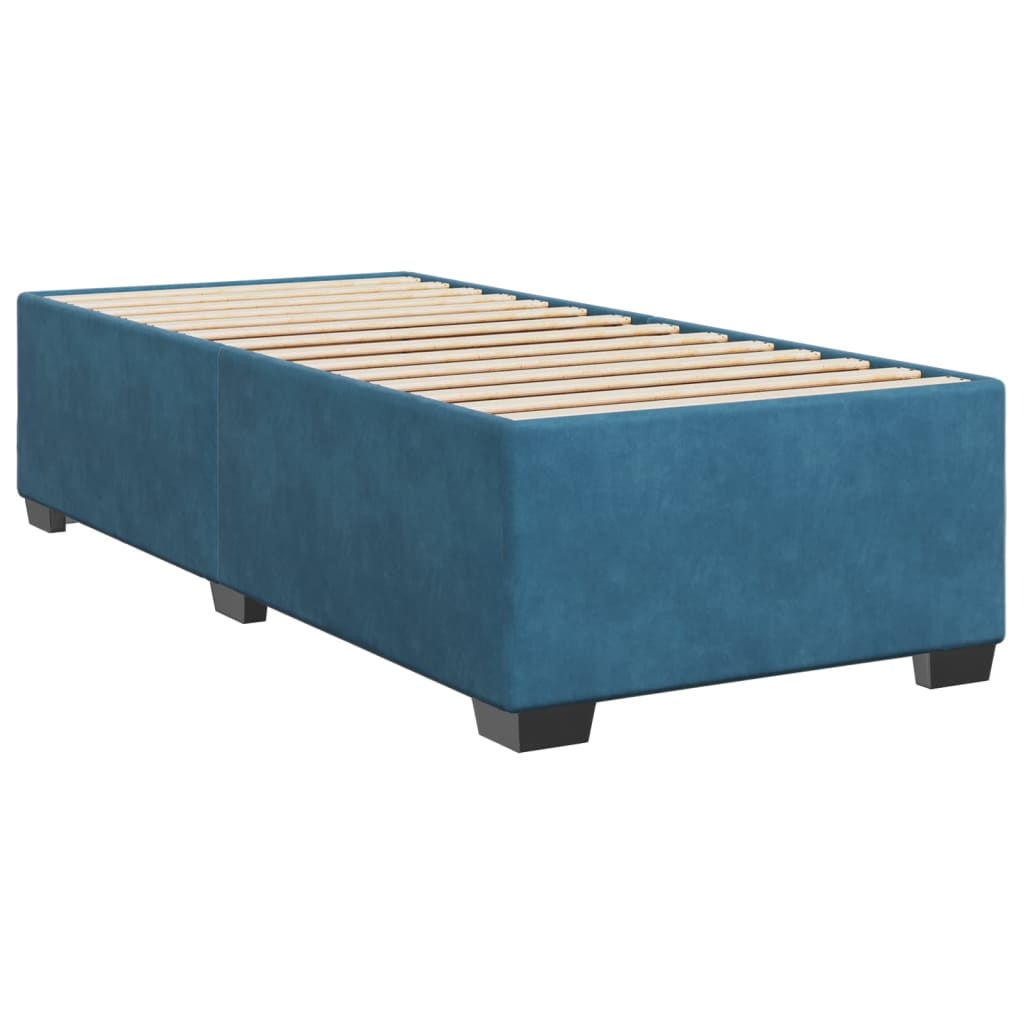 Boxspring met matras fluweel blauw 90x190 cm