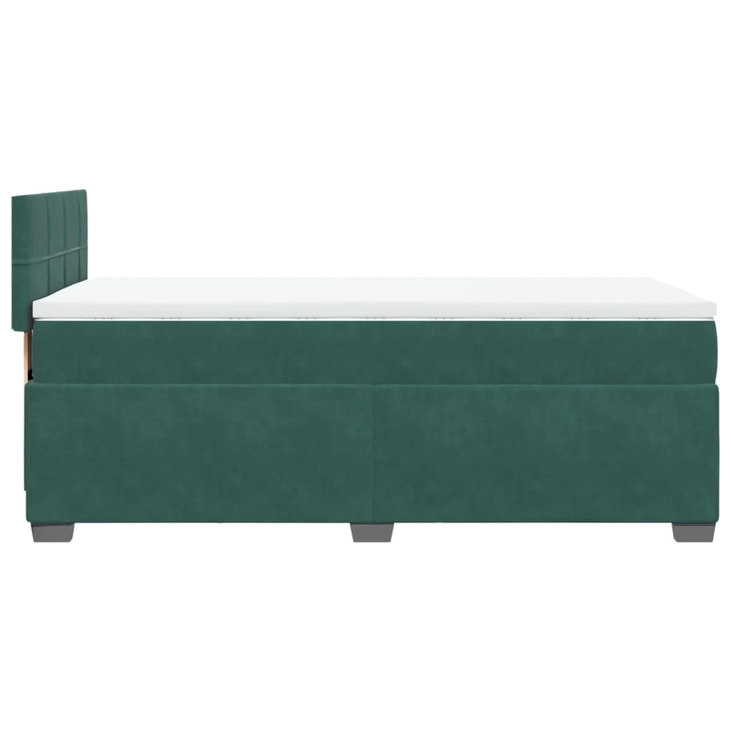 Boxspring met matras fluweel donkergroen 90x190 cm Bedden & bedframes | Creëer jouw Trendy Thuis | Gratis bezorgd & Retour | Trendy.nl