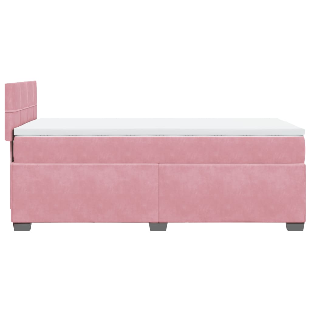 Boxspring met matras fluweel roze 90x190 cm