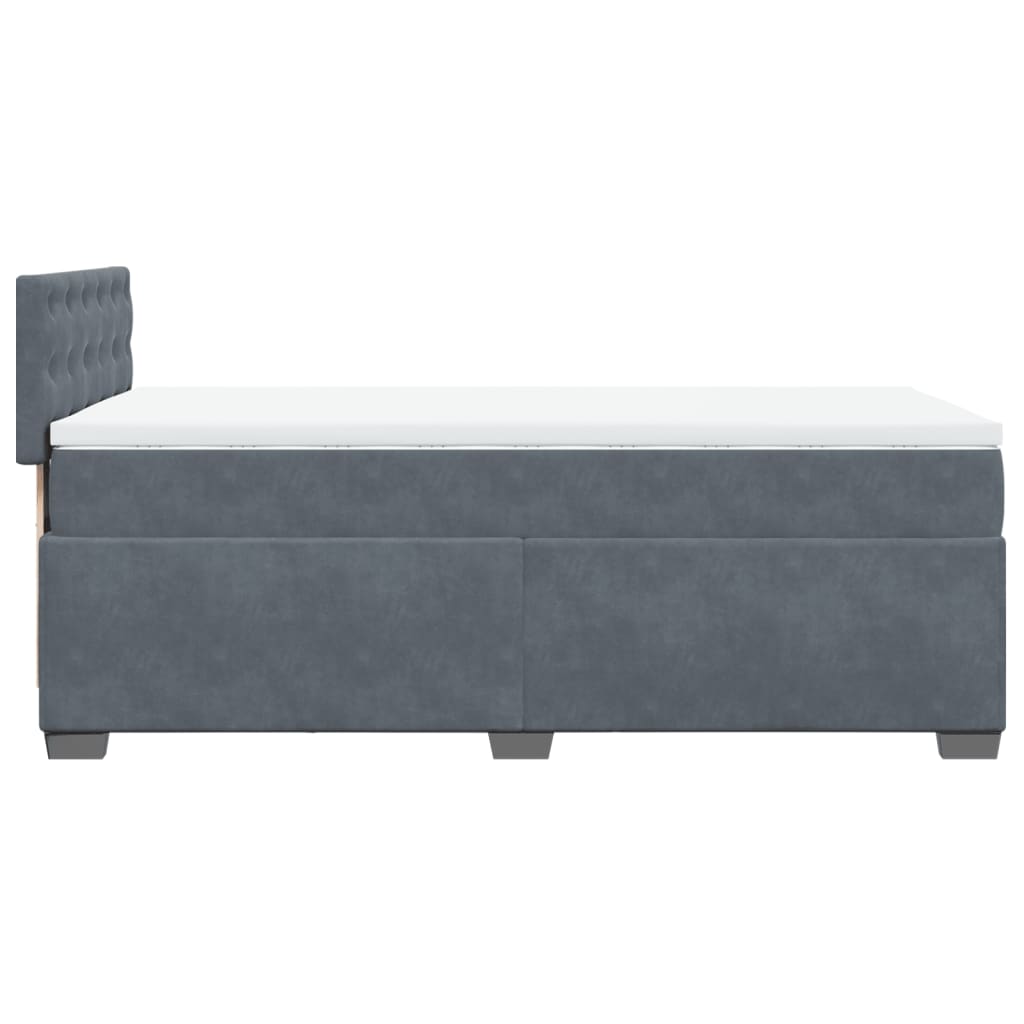 Boxspring met matras fluweel donkergrijs 90x200 cm Bedden & bedframes | Creëer jouw Trendy Thuis | Gratis bezorgd & Retour | Trendy.nl